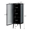KTMBDW Floor Coner Cabinet with Tempered Glass Doors and Shelves, Curved Metal Corner Cabinet, 3-Side Glass Display Cabinet for Bathroom, Living Room - 4 of 4