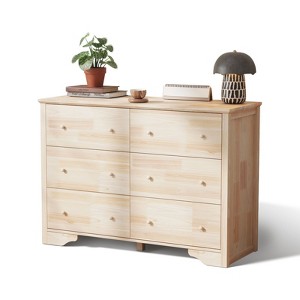 Karl Home 6-Drawer Natural MDF (Medium-Density Fiberboard) 47.24in. W Chest of Drawer - 1 of 4