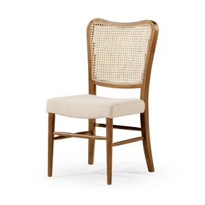 Maven Lane Vera Wooden Dining Chair with Fabric Upholstery, Set/2 - 1 of 4