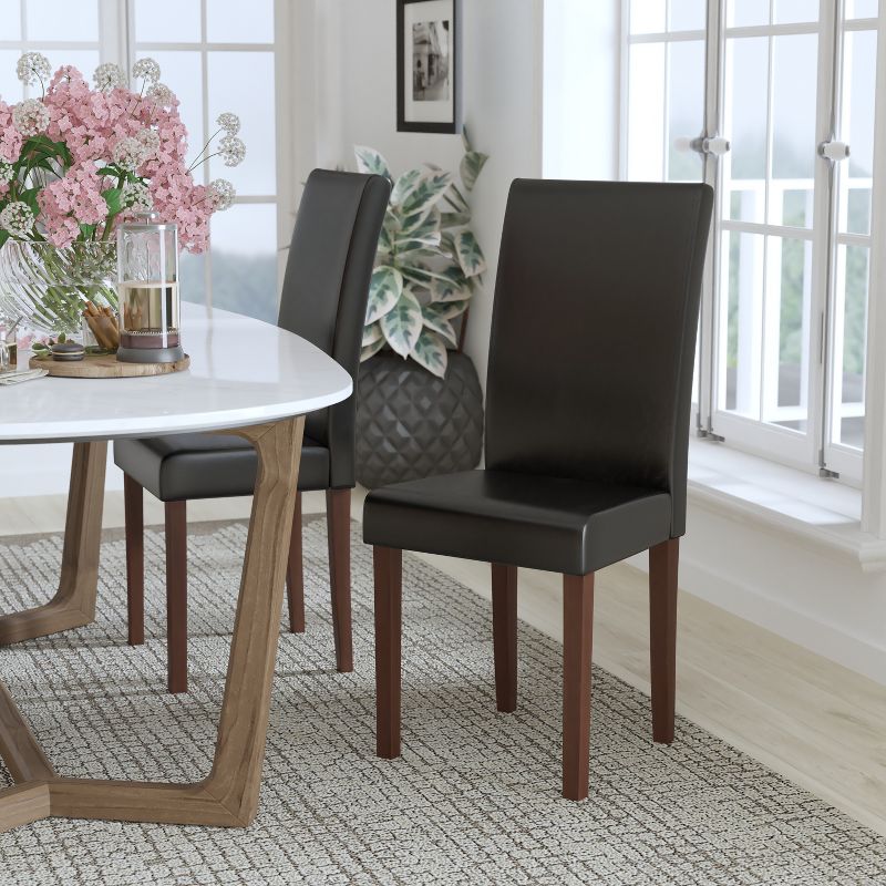 Flash Furniture Greenwich Series Upholstered Panel Back Mid-Century Parsons Dining Chairs, 3 of 12
