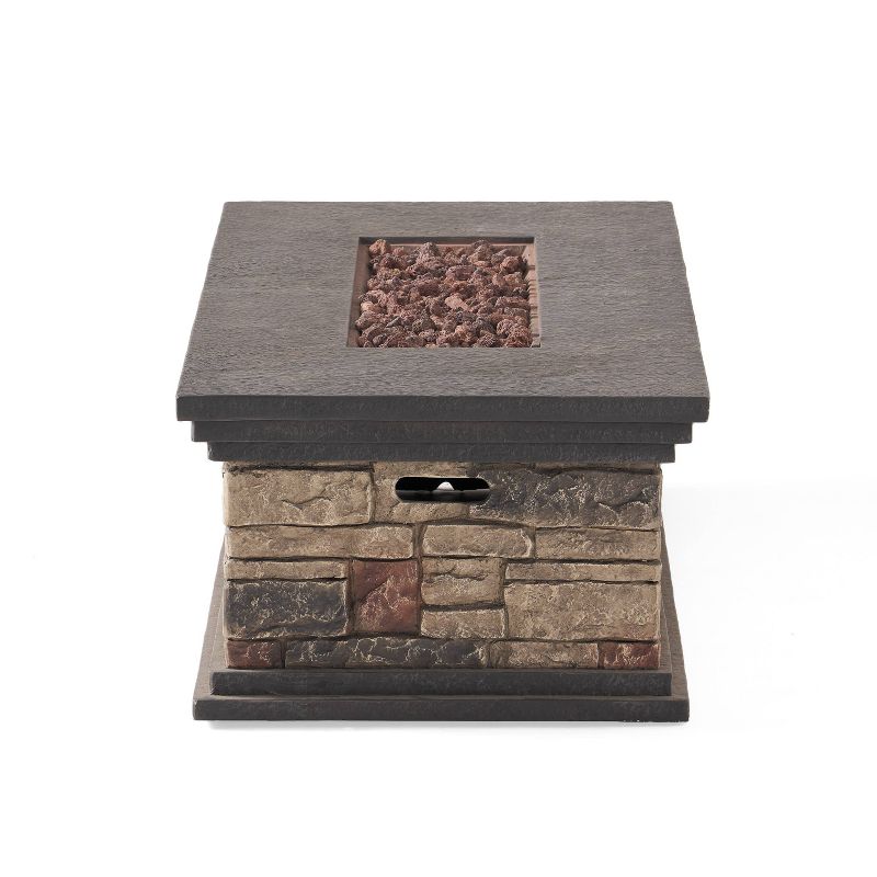 Chesney Outdoor 50000 BTU Light Weight Concrete Rectangular Fire Pit Stone - Christopher Knight Home, 6 of 11