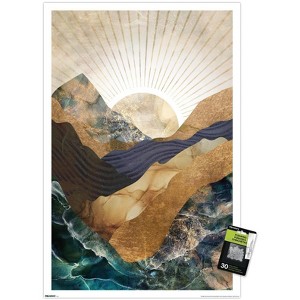 Trends International Reinders: Abstract - Autumn Mountains Unframed Wall Poster Print Clear Push Pins Bundle 22.375" x 34" - 1 of 4