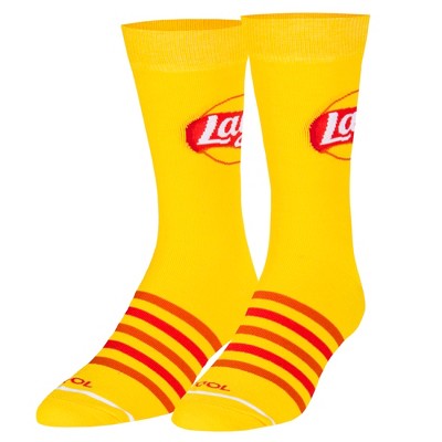 Cool Socks, Lays Stripes, Funny Novelty Socks, Adult, Large