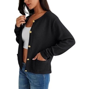 Women Cardigan Sweaters Fall Outfit Clothes Fashion Cropped Jackets - 1 of 2