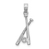 Black Bow Jewelry 14k White Gold Baseball Bats and Ball Pendant - 3 of 4