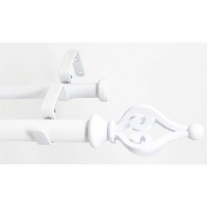 Urbanest Portia Flat Button 1-inch 3-4 inch Double Drapery Curtain Window Rod Set - 1 of 4