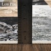Acekool 5x7 Machine Washable Abstract Geometric Area Rug, Non-Slip, Low Pile, Non-Shedding Brown Carpet for Living Room, Bedroom - 2 of 4