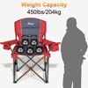Oversized Folding Camping Chairs with Adjustable Arm Straps, Red, Set of 2 - 4 of 4