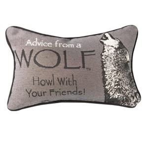 Word Pillow Advice from A Wolf 12.5x8 Inch Cotton-Poly Blend by Manual Woodworkers and Weavers - 1 of 3