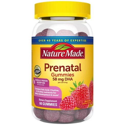 Nature Prenatal Gummies With 100% Daily Value Of Folic Acid - Mixed Berry - 60ct : Target