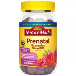 Nature Made Prenatal Gummies with DHA and 100% Daily Value of Folic Acid - Mixed Berry - 60ct