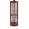YOOCOZZ Lighted Glass Corner Curio Cabinet with Adjustable Glass Shelves Carved Cherry Decoration for Bar Wine Display - 2 of 4