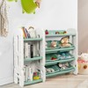 Safstar Kids Toy Storage Organizer w/Bins & Multi-Layer Shelf for Bedroom Playroom Green - 3 of 4