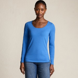 Lands' End Women's Long Sleeve Lightweight Jersey Scoop Neck T-Shirt - 1 of 4