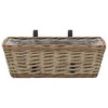 VidaXL Balcony Planter 2 pcs Wicker with PE Lining 15.7 inches - 3 of 4