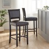 2 Pcs Bar Stool, Modern High Counter Velvet Armless Chair, Indoor Upholstered Barstool With Rubberwood Legs, Accent Chairs - 3 of 4