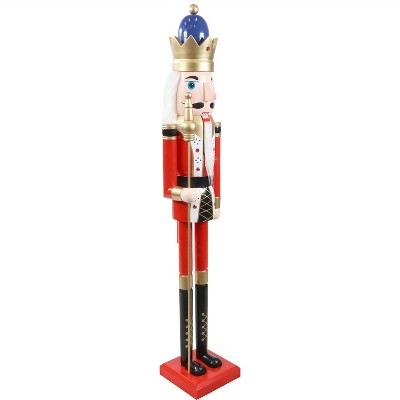 Sunnydaze Balthazar the Protector Indoor Decorative Traditional Christmas Wooden Nutcracker Statue, 48-Inch