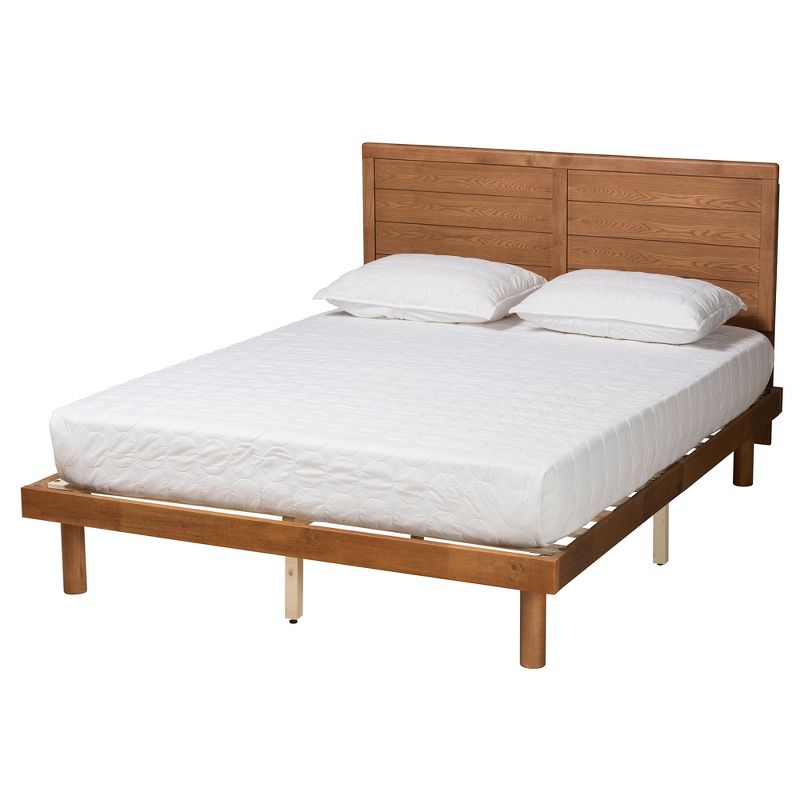 Baxton Studio Daina Mid-Century Modern Walnut Wood Platform Bed, 2 of 8