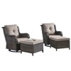 Gymojoy Outdoor Swivel Chair with Ottoman High Back Glider Chair with Soft Cushion - 3 of 4