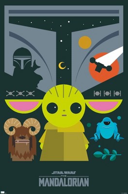 Trends International Star Wars: The Mandalorian - Geo Pop Group Framed Wall Poster Prints