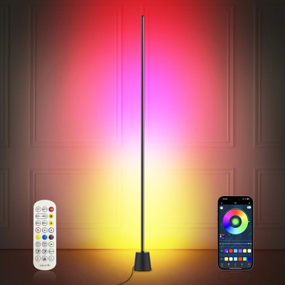 Corner Floor Lamp - Smart RGB LED Corner Floor Lamp for Living Room with APP and Remote, Modern Floor Lamp with Music Sync
