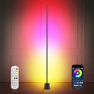 Corner Floor Lamp - Smart RGB LED Corner Floor Lamp for Living Room with APP and Remote, Modern Floor Lamp with Music Sync - 1 of 4