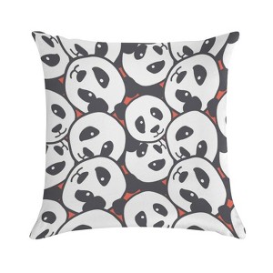 Panda Head Doodle Pillow Covers 18x18 Decorative Throw Pillows Soft Square Cushion Covers for Couch Sofa Bedroom - 1 of 1