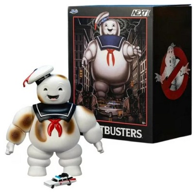 Jada Ghostbuster Stay Puft Marshmallow Man Figure with Nano Ecto-1 Car Diorama Set