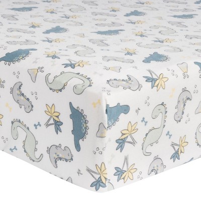 Image of Trend Lab Flannel Fitted Crib Sheet - Little Dinos