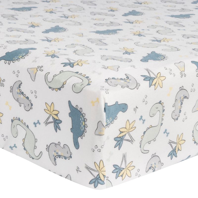 Trend Lab Flannel Fitted Crib Sheet - Little Dinos, 1 of 7