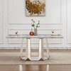 Modern 70'' Faux Marble Dining Table with Stainless Steel Base, Large Rectangular High Gloss Table for Kitchen or Dining Room – The Pop Home - 2 of 4