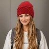 Anna-Kaci Women's Soft Knit Cuffed Beanie Hat with Ribbed Foldover Hem and Delicate Bow Detail - 2 of 4