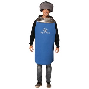 Imposta Costumes Adult Aqua Can Water Bottle Costume Bodysuit Blue One Size - 1 of 1