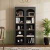 Free Standing 5-Tier Bookshelves Set of 2 with Adjustable Shelves, Farmhouse Two-Tone Cabinet for Living Room Display or Dining Storage - 2 of 4