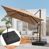 Pellebant 10'x 13' Patio Cantilever Umbrella Heavy Duty Base Set High-Strength Aluminum Pole with 360Rotation 5 Heights Adjustable - 2 of 4