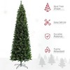 Whisen 9FT Pencil Artificial Christmas Tree with 1298 Branches, Auto Open, Steel Base, Pine Needles - Green - 3 of 4