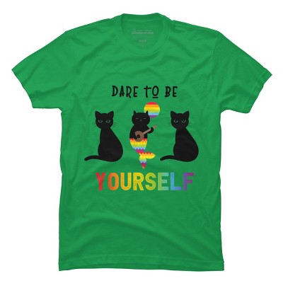 Adult Design By Humans Dare To Be Yourself Pride Cat Mermaid By Avocato T-Shirt