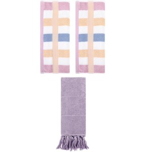 REGALWOVEN 3 Packs Cotton Absorbent Soft Decorative Bathroom Hand Towel for Kitchen - 1 of 4