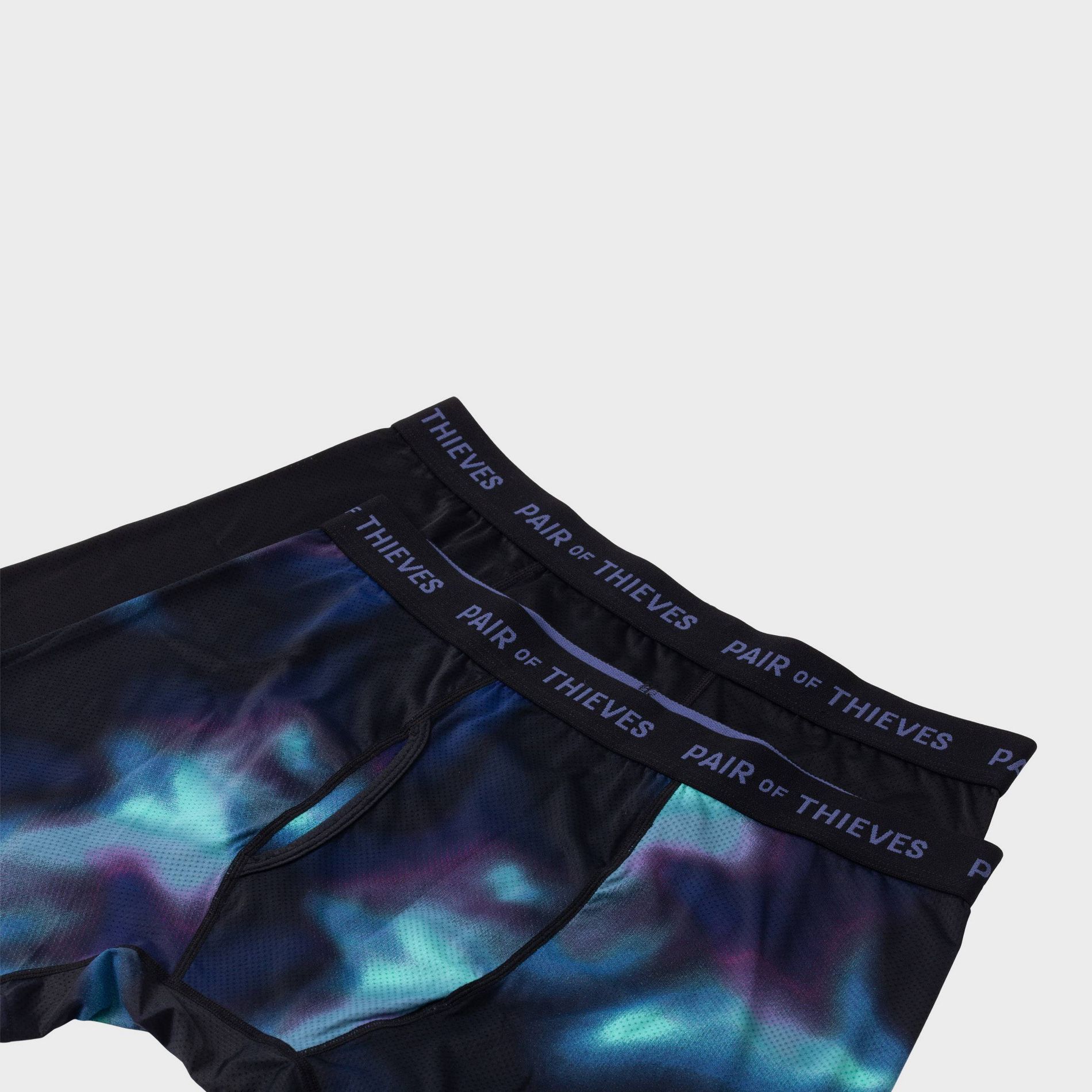 Pair of Thieves Men's 2pk Super Fit Boxer Briefs - Vibrant Purple L: Tagless, Mesh Fabric, Galaxy Pattern, Flat Seams