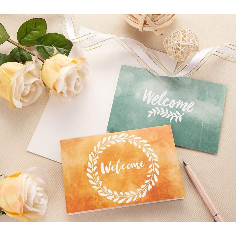 Paper Junkie 48 Pack Bulk Welcome Note Cards with Envelopes for Guests, Employees, Business, Floral Design, Blank Interior 4x6 In, 3 of 6