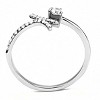 Slickblue Stainless Steel Cuff Ring - Polished Finish, Clear Round CZ Stones, Minimalist and Chic, Size 5-10 - 3 of 4