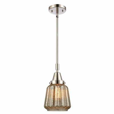 Chatham - 1 Light Stem Hung Mini Pendant In Art Deco Style-9.13 Inches Tall and 7 Inches Wide