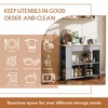 Celebalcony Rolling Kitchen Island with Storage Cabinet. Include 3 Tier Spice Rack, Lockable Wheels & Towel Handle, 2 Tier Open Shelf for Kitchen - 3 of 4