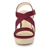 Allegra K Women's Espadrille Ankle Strap Crisscross Strap Wedges Sandals - 3 of 4