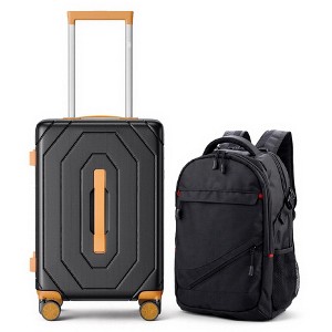 SUGIFT Luggage Set with Backpack – 20" Carry-On PC Hardshell Suitcase with Travel Backpack, Spinner Wheels, TSA Lock - 1 of 4