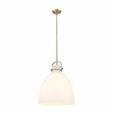 Newton Bell - 1 Light Stem Hung Pendant In Industrial Style-21.63 Inches Tall and 16 Inches Wide