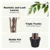 Vitalismo 5.5ft Artificial Ficus Tree with 3-Natural Trunks Pre Potted Faux Greenry Plant for Outdoor/Indoor Home Decor - 4 of 4