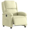 vidaXL Cream Electric Recliner Chair - Real Leather, Motorized Backrest/Footrest, Wood/Metal Frame, Foam Padded, Elderly-Friendly Armchair. - 3 of 4