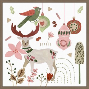 Amanti Art 22"x22" Reindeer Wishes V by Melissa Wang Framed Canvas Wall Art Print - 1 of 4