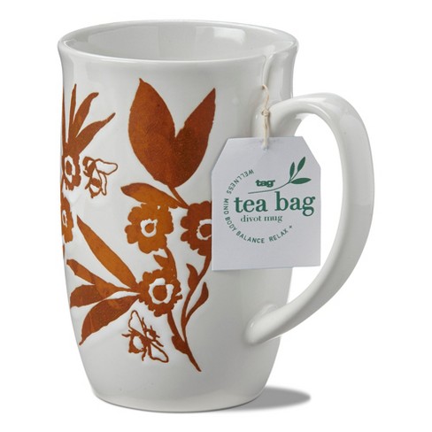 Bee Motif Glass Tea Infuser Mug